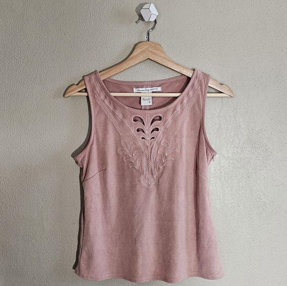 American Rag Tops - American Rag Faux Suede Pink Top, S